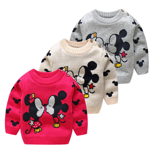 Girls Spring Autumn Sweater Children Girls Cartoon Knitted Pullovers Kids Casual Sports Outerwear Girls Cardigan Outfits