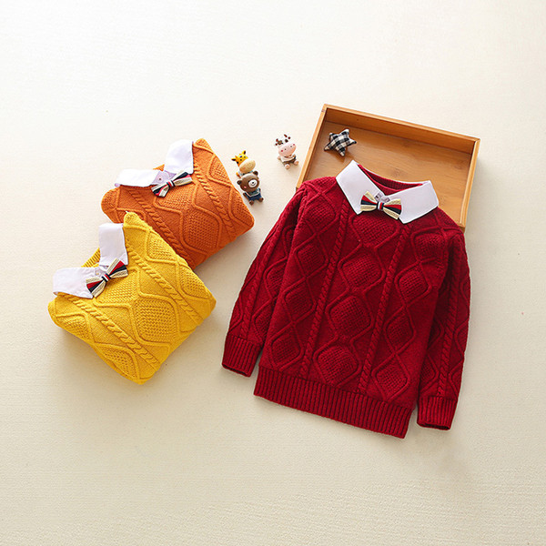 Boys winter sweater kids fashion thick velvet cotton tops for baby boys children casual warm clothing outfits sweater pollover