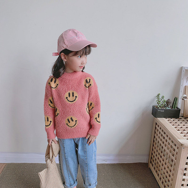 Kids Designer Sweaters Fashion Smile Pattern Girls Pullovers Active Boys Clothes Cute Printing Sweater Kids Clothes Wholesale Hot Sale