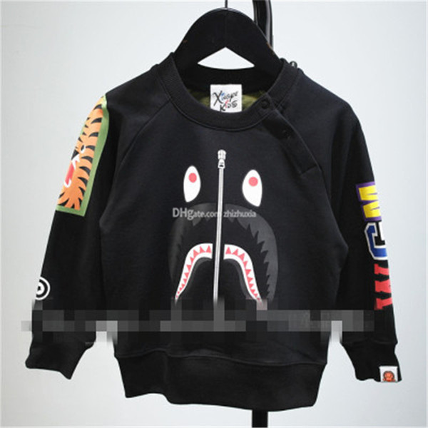 Classic Style Children Shark Print Hoodies Boy Girl Hot Sale Pullover High Quality Spring Kids Clothing Free Shipping