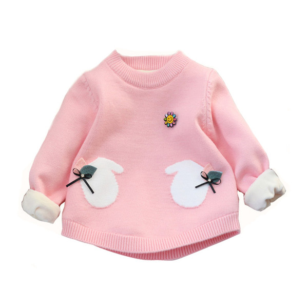 kids girl autumn/winter cashmere sweater baby knitted fashion toddler sweater cotton baby girls warm 1-4Yrs old