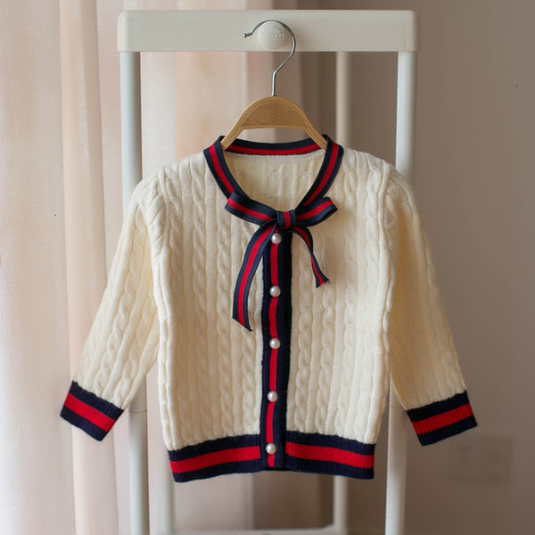 Designer Luxury Girls Cardigans Korean Edition Children's Clothes Children Sweater Fashion 2019 Kids Sweaters Clothing Baby Cardigan 092009