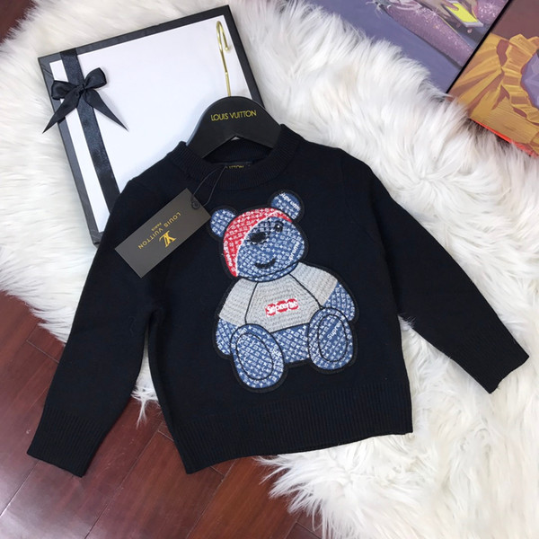 Hot Sale Boy Sweater 2019 Autumn Brand Wool Knitted Pullover Cardigan For Baby Girls sweaters Children dresses Clothes Kids Top 121106