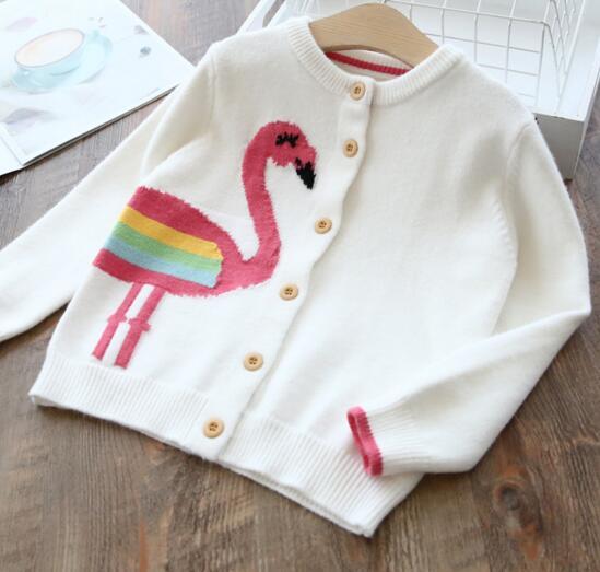 baby kids clothing sweater Cardigan Lolita Flamingo Knitted sweater Boutique Girl spring fall sweater