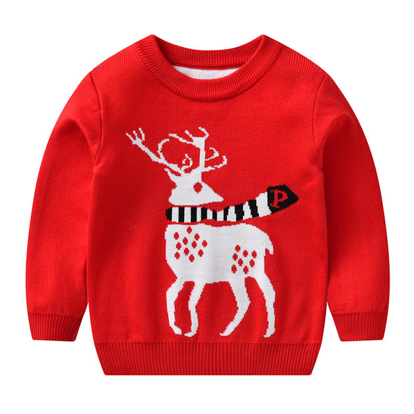 Xmas Children Outfits Kids elk deer Sweaters 3 Color Christmas Jumper Sweatshirt Crochet Knitting Pullover Warm Tops for Kids Clothing M483