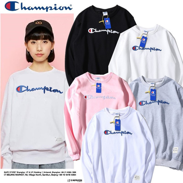 Unisex Champion Brand Hoodie Crew Neck Women Men Hoodies Embroidery Letters Jumper Sweater Couples Hip Hop Pullover Sweatshirt Top C92501