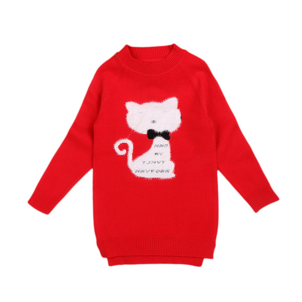 New 2018 warm winter Children's Knit Sweater Kids O-Neck Sweaters Girl's clothes outerwear pullovers children's clothing