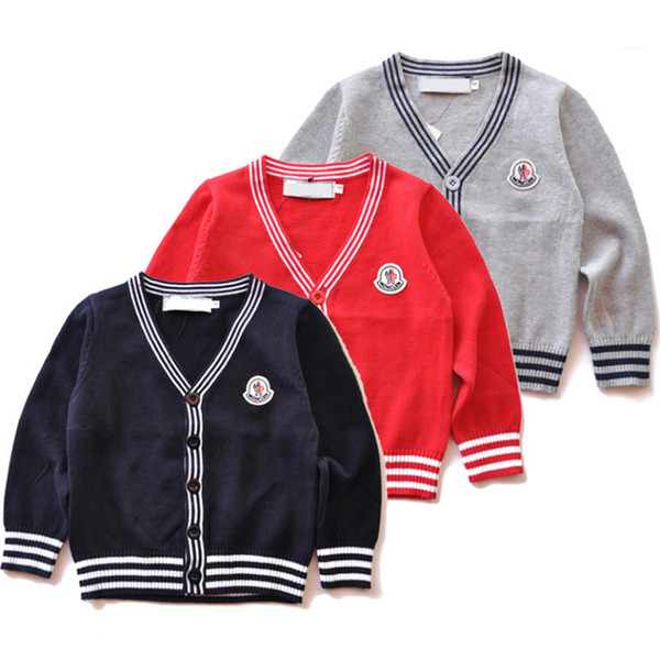 New Kids sweater 3 color Autumn Children Polo cardigan Coat Baby Boys Girls single-breasted jacket Sweaters outerwear CJJ22