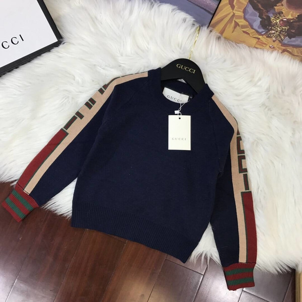 Hot Sale Boy Sweater 2019 Autumn Brand Wool Knitted Pullover Cardigan Baby Girls Children dresses Clothes Kids Infant Top 092011
