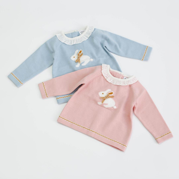 Autumn New Infant Sweaters Princess Sweet Sweaters Ruffles Collar Baby Girls Boys Knitted Tops Boutique Toddler Clothes