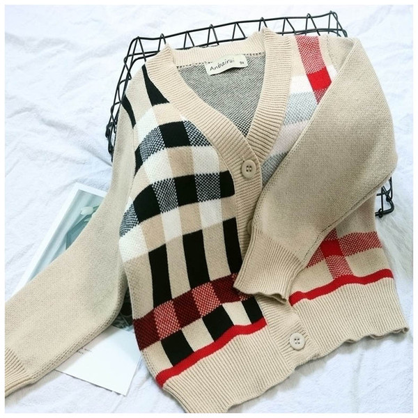 Kids Designer Knit Cardigan Boys and Girls Brand Sweater Children Striped Print Cloyhing Minimalism Casual Style New Fashion