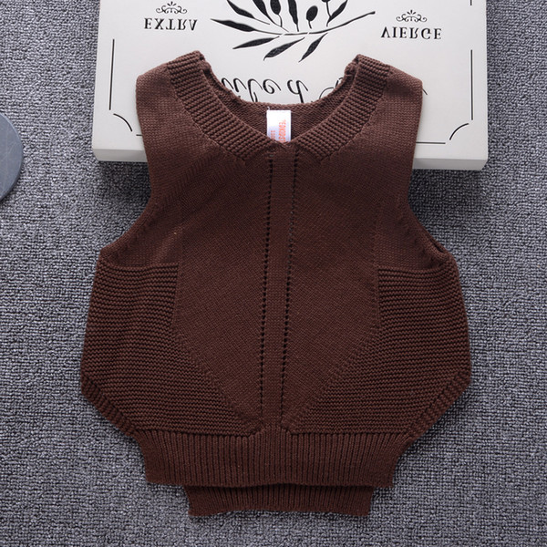 AD V-neck Girls Sleeveless Sweaters Winter/Fall Kids Sweater Vest Children's Clothing