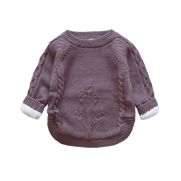 In 2018 winter baby's round neck sweater, children's thickened cotton knitwear.