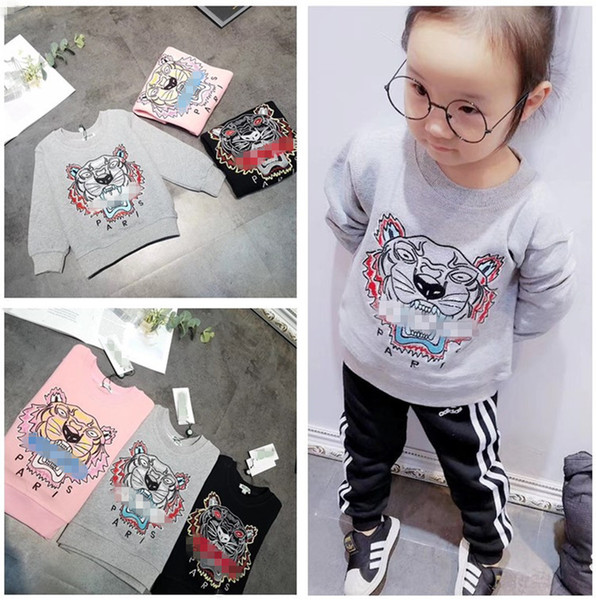 Kids Clothing Baby Sweaters 2018 Autumn Newest Fashion Children Cotton Woolen Sweaters Exquisite Tiger Head Embroidery For Kids Sweatershirt