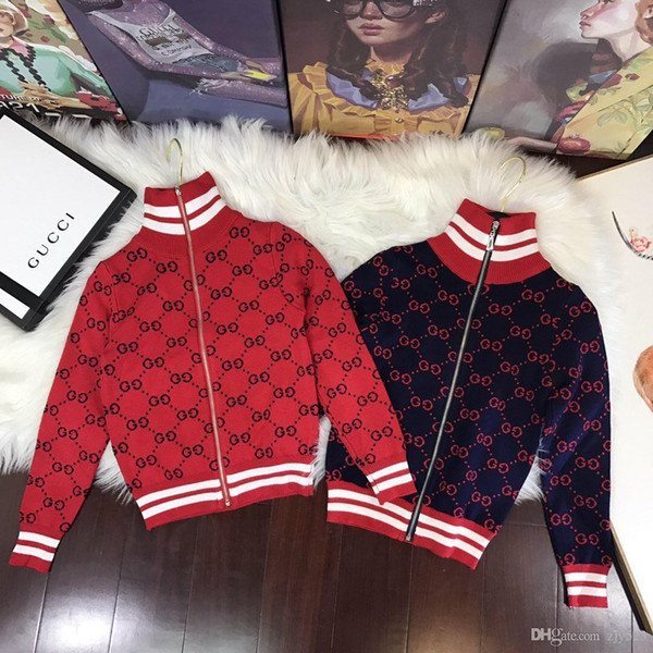 2018 new children's clothing Explosion models recommended rabbit-knitted blended knit zipper sweater fabric super soft Threaded cuff de