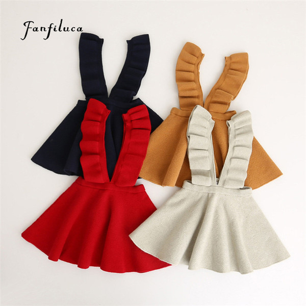 Kid Girls Sweaters Dress Knitted Solid Fashion Style Kids Girls Children's Clothes Age Suitable for 1-5 Years Old