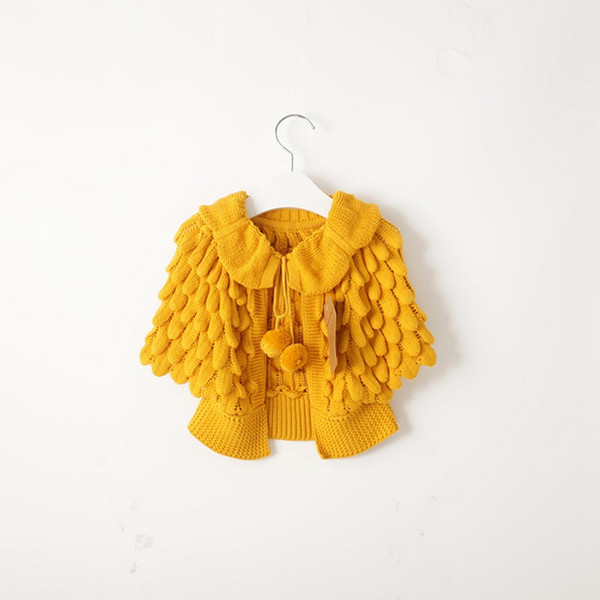 Retail Kids Girls Knitted Cardigan Sweaters Cardigans Carseat Crochet Candy Color Capes Poncho Jackets for Spring Autumn