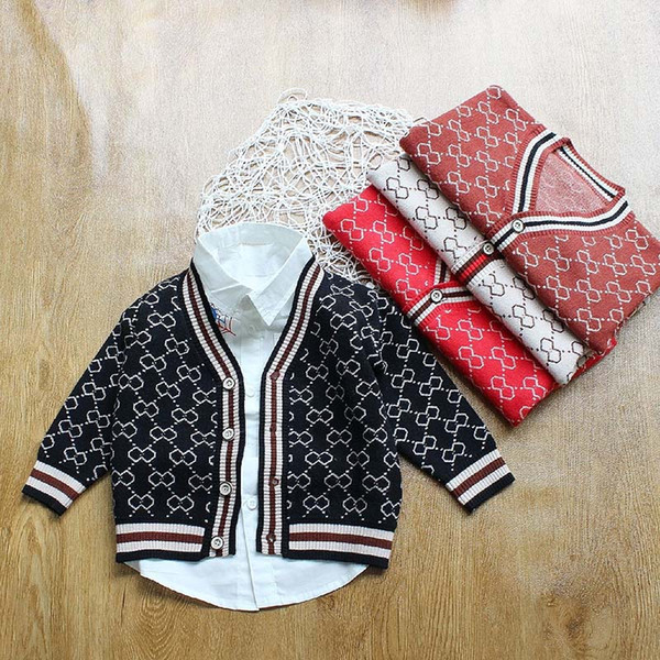 Autumn Brand Girls Boys Clothing Botton Sweater Blouse Top Knitted Wool Sweatershirt Boutique Cotton Kids Girls Boys Clothing