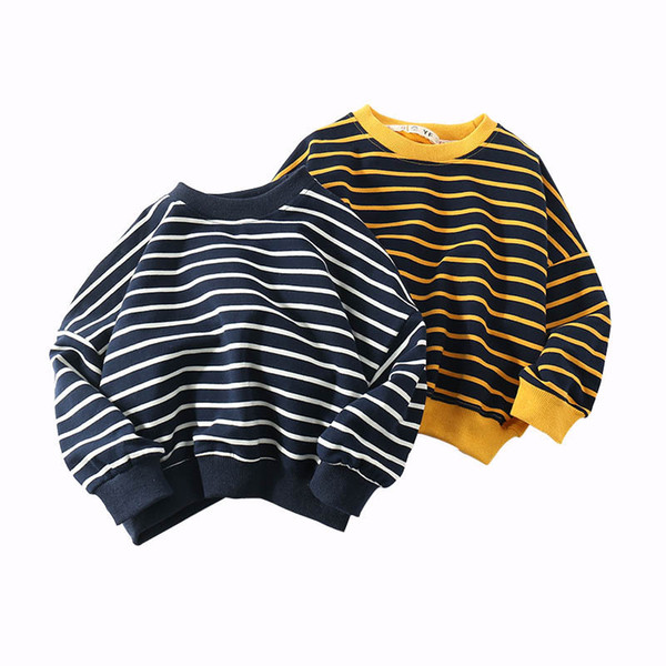 Kids Girl Boy Pullover Children Sweater Kids Designer Clothes Girls Stripe Back Letter Printing Elastic Round Collar Long Sleeve 6