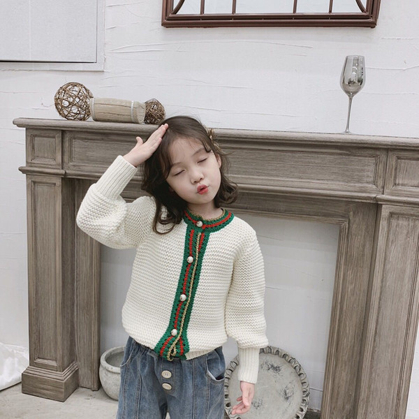 free shipping Baby Girl Cardigan spring Autumn 2019 Solid Cardigan For Girls Toddler Girl Sweater Cotton Kids Girls Sweaters