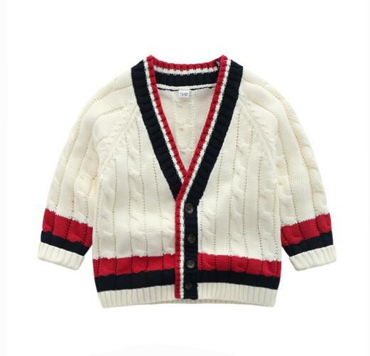 INS baby kids clothing sweater Cardigan with buttons sweater White Color 100% Cotton Boutique Boy girl spring fall sweater