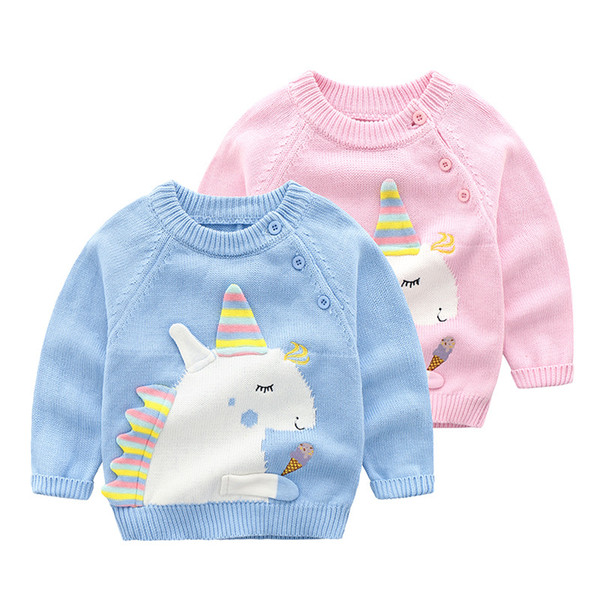 Unicorn Kids Knitted Sweater Baby Boys Girls Cotton Knitwear Long Sleeve Tops Jumper Clothes