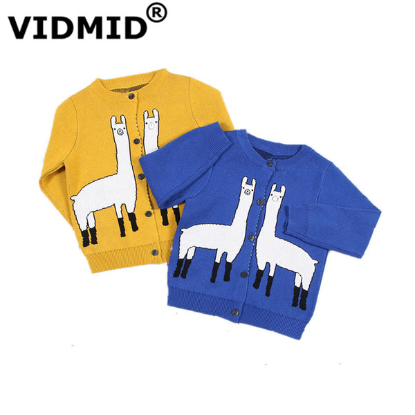 VIDMID new spring baby girls Alpacas sweater kids clothing knitting cardigan cotton long sleeve children tops jackets 7050 08