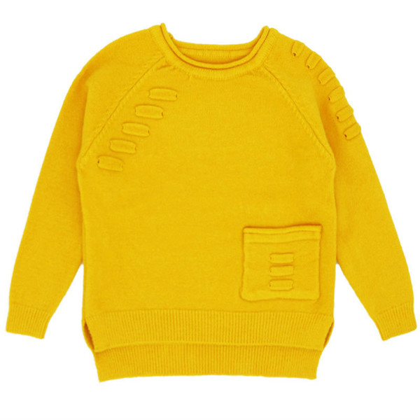 Toddler Boy Preppy Style Cotton Sweater Kids girl Pullover Sweater O Neck Long Sleeve Tops Children girl Yellow Black Brown Purple Sweater