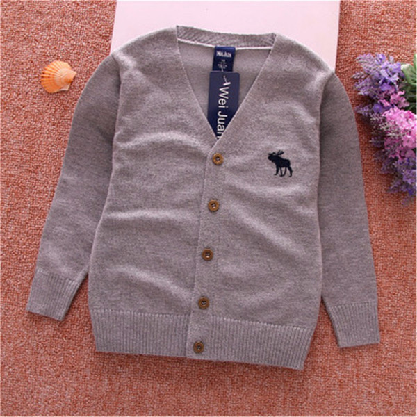 Baby Boys Sweater Cardigan 2018 New Spring Cotton Clothing V-Neck Knitted Jacket Autumn Sweater Coat Little Children Clothes