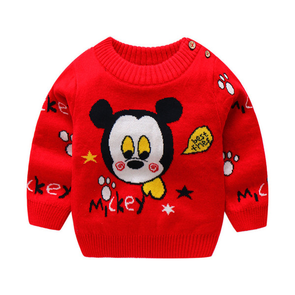 baby girls sweaters winter 2019 new girl long sleeve knitted clothes kids autumn cartoon sweater for girls boys velvet coat tops