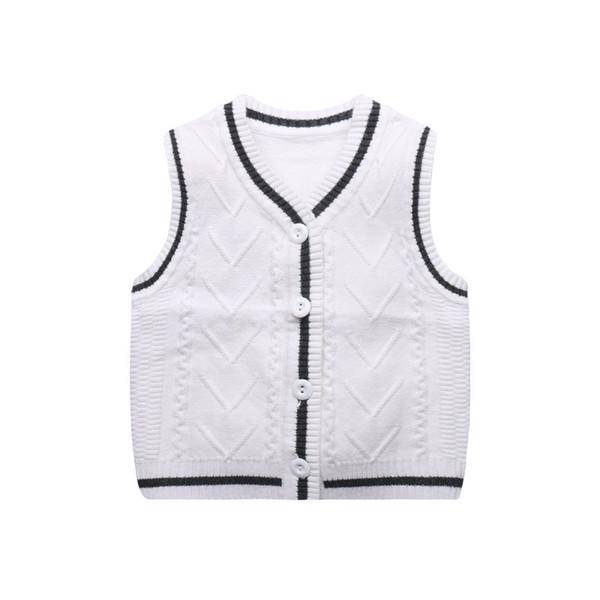 Knitted Baby Boys Vest Sweater 6-18M Todder Baby Sweater Vest V-Neck Classic Boys Girls Spring Autumn Clothing