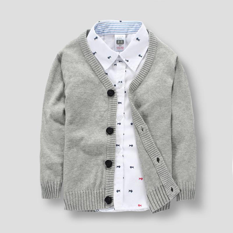 New arrival Kid's Boy's Brand Cardigans 2-12 Years old Children Cotton Solid Sweatercoat