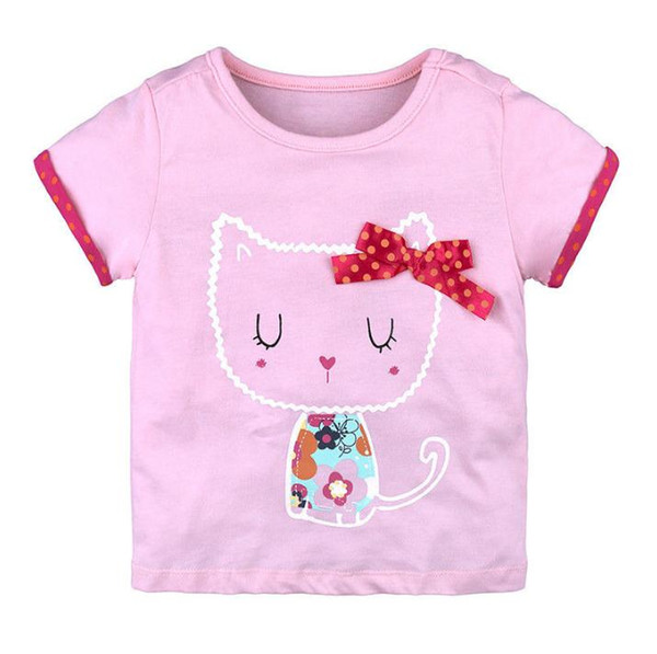 Girls T-shirt Kids Baby Girls Clothes T-shirt Child Cute Cat Toddler Girl Tops T-shirts Summer