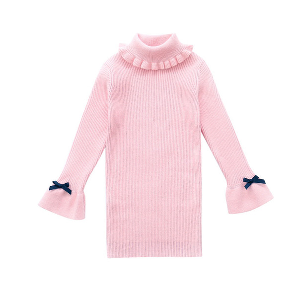 Girls Sweaters For Children Bottoming Shirts Autumn Winter Turtleneck Dresses For Girls Knitwear 4 6 8 10 12 Years Warm Sweaters