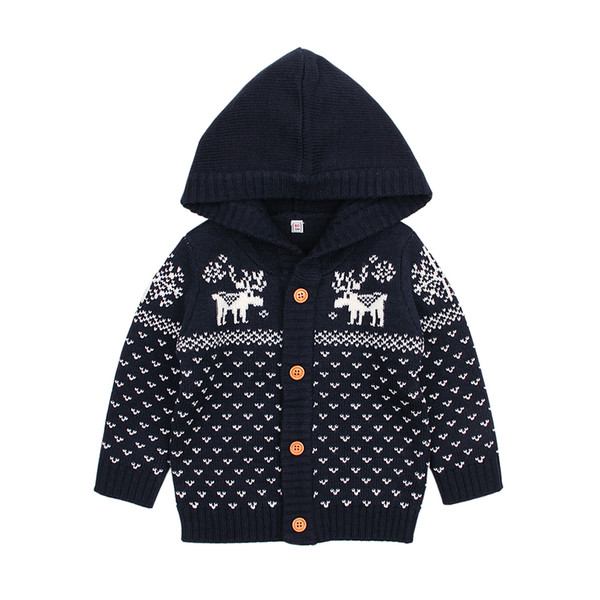 Baby Sweaters Girls Boys Knit Christmas Reindeer Crochet Autumn Newborn Baby Soft Sweaters Coat Toddler Infant Winter Costume