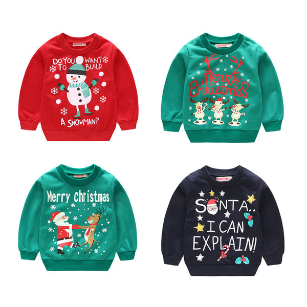 Children Sweatshirts Autumn Winter 2018 Baby Boys Christmas Clothing Kids Girls Pullovers Sweaters Clothes Cartoon Outwear