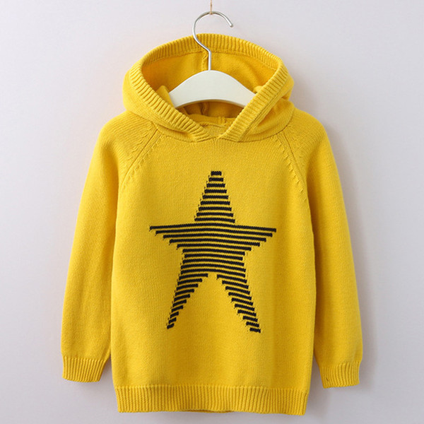 Kids Sweaters 2018 New Autumn Casual O-Neck Unisex Sweaters Pentagram Full Sleeves Children Sweaters For 3T-9T