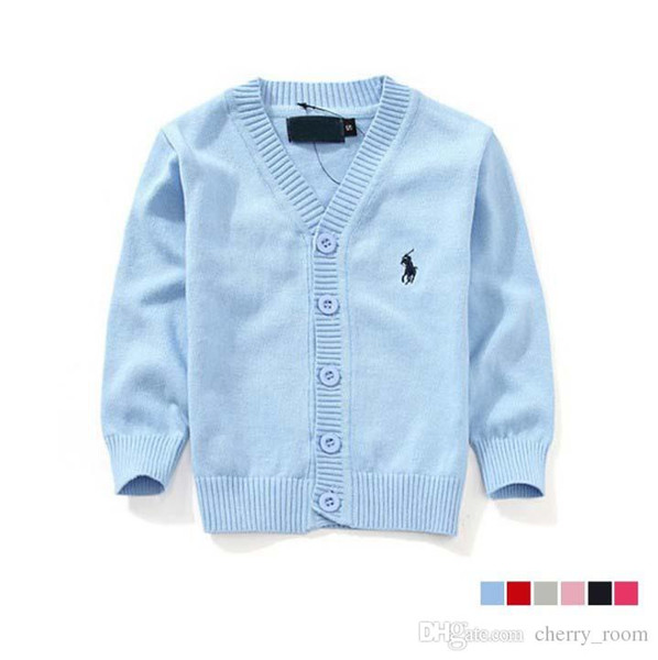 Autumn Kids Boys Sweater Cardigan Fashion cotton single-breasted Children Knit Outwear Classical All-match Clothes Girls Tops Y035