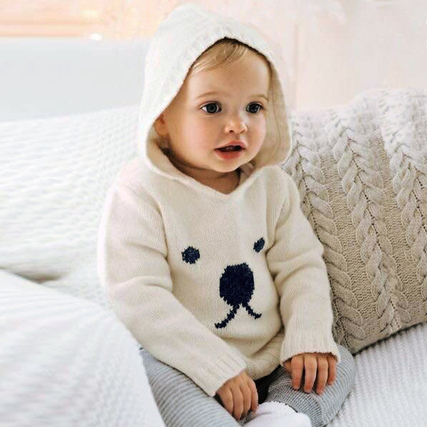 Autumn Cute Animals Pattern Sweater For baby Newborn Infant Baby Boys Girls Cartoon Bear Knitted Hooded Tops Sweater Outfits