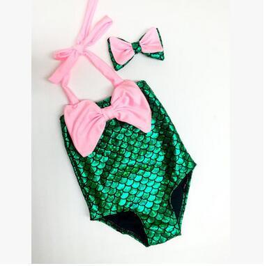 New Arrival Baby Girls Mermaid One-Pieces Swimwear Children Bikini Mermaid Swimwear Bathing Suit Girl Costume Suits For Age 2-6Y 3 Color