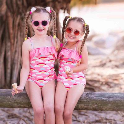 2018 Kids Baby Swimwear Bikini Girls Colorful Rainboe Cloud Bikini Swimwear Bowknot Sling Swimming Costume Swimsuit