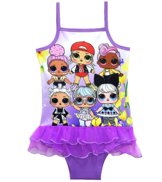 Cartoon dolls a girl's swimsuit foreign trade children's swimsuit children's one-piece gauze skirt 7958(5pcs/lot)