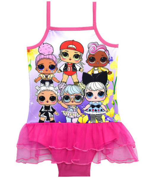 Cartoon dolls a girl's swimsuit foreign trade children's swimsuit children's gauze skirt 7960(5pcs/lot)