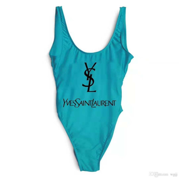 Simple high-end one-piece swimsuit printing letter swimsuit children's beach clothing 2T-8T a large number of stock