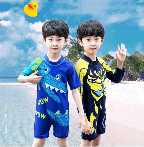 Children's Swimwear Boys 2019 New Cartoon Pattern Baby Swimsuit Boy Kids One Pieces Bathing Suit Toddler Baby Boy's Swimming Suits