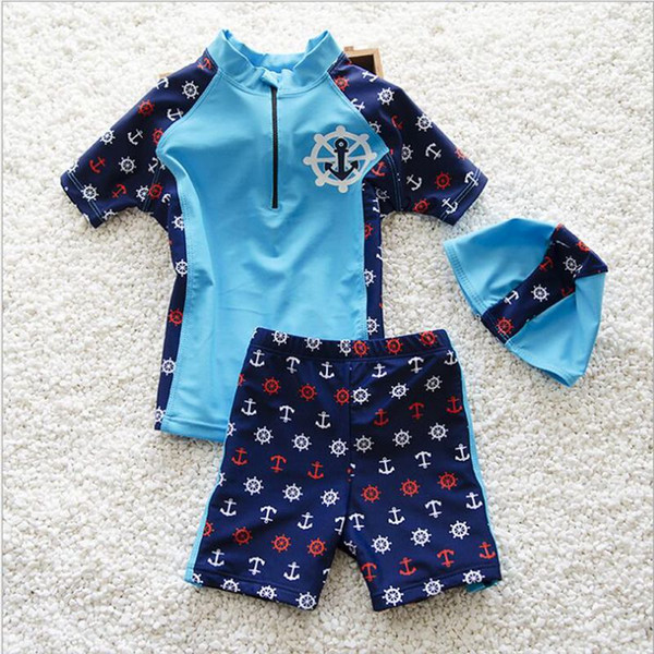 New Children's Swimsuit Lovely t For Boys Long Sleeves Sunscreen Children's Bathing Suits For 2-12-year Boys