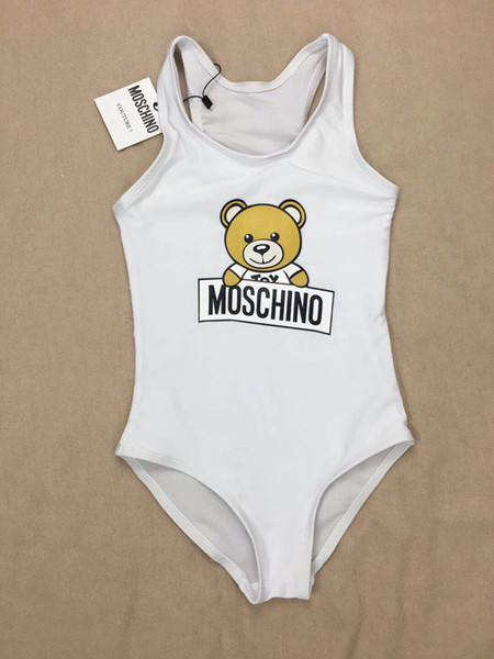 2019 Summer one -piece baby girls jumpsuits swimwear Funny bear swimsuit kids beach clothing