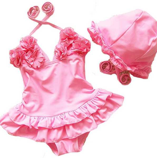 New Kids Swimwear for Girls Swimsuit One Piece Children Flowers Girl Bathing Suits Kids Beach Swimming Swimsuits