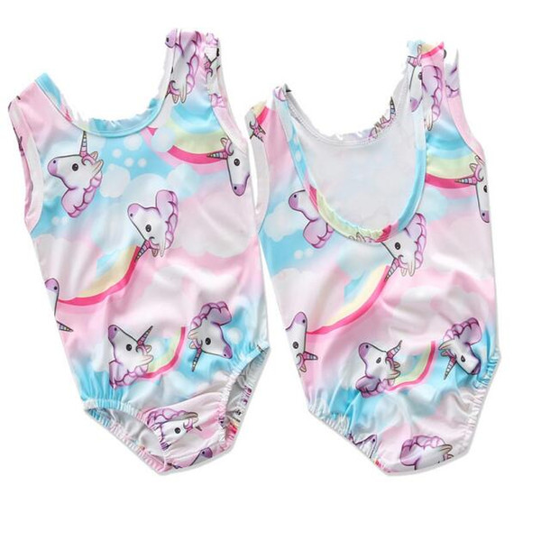 Baby girls unicorn Swimwear outfits children print top+shorts 2pcs/set cartoon Swimsuit 2018 new Bikinis Boutique Kids Two-Pieces