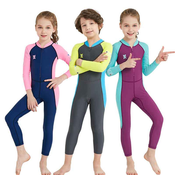 Latest styles Children's Swimwear Long-sleeved Siamese Diving Suit Anti-UV Diving Material Surfing Clothing Warm Diving Suits For Kids